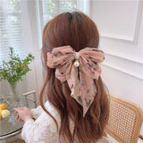 Elegant Women Sweet Bow Pearl Hair Pins Cute Women's Duckbill Clip Back Hair Hairwear Jewelry Accessories Wholesale daiiibabyyy