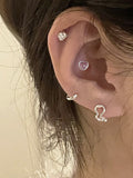 Daiiibabyyy New Fashion Cute Minimalist Heart Stud Earrings Shiny Colorful Crystal Screw-back Tiny Ear Stud Accessory Small Earring Jewelry