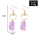 Daiiibabyyy Cute Animal Bear Charms Pendant Necklaces Vintage Hollow Out Peach Heart Chains Choker for Girls Female Fashion Jewelry Party