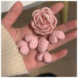 Recommended! Pink Love Heart-Shaped Hairpin 5 PCs Sweet Cute Girls' Hair Accessories Side Clip Super Fairy Flowers Headdress daiiibabyyy