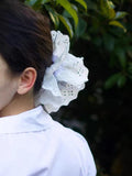 Daiiibabyyy 18CM Cotton Lace Scrunchies Female Hair Bands Elastic Rubber Bands  Pony Tail Back Cute Summer Headwear Women's Hair Accessories