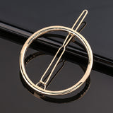 Daiiibabyyy New Women Metal Geometric Hair Clip Round Triangle Moon Barrettes Hairclip Bangs Hair Claws for Lady Girl Hair Accessories Gifts