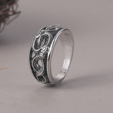 Ruiyi Heavy Metal Rock Square Carving Lion Pattern Ring Men Rap Hip Hop Party Night Club Figer Ring Male Joint Ring Gift