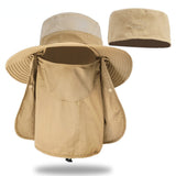 Daiiibabyyy Double Top design 4PCS Design Bucket Hats women men big brim hiking cap Detachable mesh couple fishing hat foldable sun hat 9216