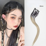 Daiiibabyyy Women Hair Extension Tools Seamless Braided Hair Rope Ponytail Braid Twist Color Hanging Ear-dye Hair Pieces Hanging Ear-dye Wig