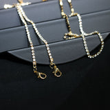 Daiiibabyyy 1pc 120cm Flashing Rhinestone Long Tassel Braided Hair Chain Hair Jewelry Women Hip Hop Crystal Hair Extension Chain Accessories