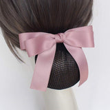 Daiiibabyyy Bow Hair Clip Elegant Hotel Bank Net Yarn Hair Bun Maker Hairpins Korea Nurse Professional Hair Net Cover Snood Hair Accessories