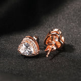 Daiiibabyyy New In Diamond Setting Zircon Heart Stud Earrings For Women Classic 925 Silver Brass Fine Man Jewelry Free Shipping