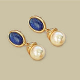 Daiiibabyyy Statement Fashion Metallic Resin Pearl Drop Earrings For Women Personality New Brincos Baroque Style
