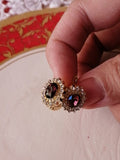 Elegant Gold Color Inlaid Red Zircon Crystal Drop Earrings for Women Trendy Bridal Engagement Wedding Dangle Earrings Jewelry daiiibabyyy