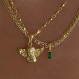 Daiiibabyyy Vintage Multilevel Geometric Metal Snake Chain Color Crystal Pendant Necklace For Women Female Fashion Boho Punk Girl Jewelry