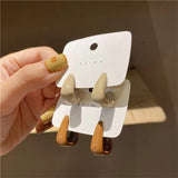 2022 New Vintage Beige Khaki Geometric Resin Chic Drop Earrings Fashion Wedding Jewelry Party Dangle Earring Brincos For Women daiiibabyyy