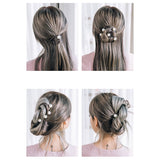 Daiiibabyyy 2pcs Women Simulated Pearl Hairpins Spiral Spin Clip Metal Barrette Wedding Bridal Tiara Hair Accessories Hairstyle Design Tools