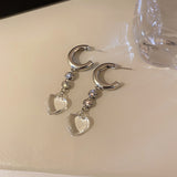 New Simple Heart Stud Earrings For Women Gold Color Personality Stud Earrings Girl Korean Fashion Jewelry Birthday Gifts daiiibabyyy