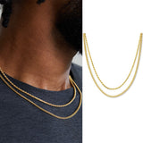Daiiibabyyy Cuban Rope Stack Necklace Set, Stainless Steel Alone and Stacked Necklace Choker for Men Women Unisex Jewelry