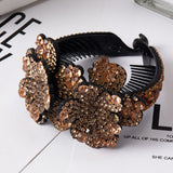 Daiiibabyyy  Rhinestone Hair Claw for Women Flower Hair Clip Barrettes Crab Hair Clamps Crystal Ponytail Holder Hairpin Band Hair Accessories