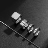 Daiiibabyyy Punk Simple High Polished Ring Set Vintage Men's Finger Rings Fashion Men aesthetic Accessories Party Jewelry anillo hombre