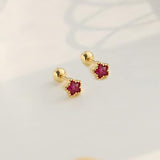 Daiiibabyyy Mini Colorful Heart Ear Cartilage Piercing Lobe Stud Earring for Women Y2k Accessories Tragus Rook Helix Flat Ear Jewelry KAE312
