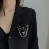 Korean Style Metal Smile Brooch For Women Men Suit Decoration Tassel 2 Layers Chain Metal Beads Pin Cloth Jewelry Accessories 20 daiiibabyyy