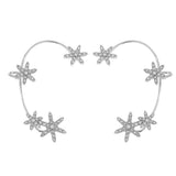 Daiiibabyyy Fashion Snowflake Ear Clip Ear Cuff for Women Girls Trendy Butterfly Clip Earrings Without Piercing Party Wedding Jewelry Gift