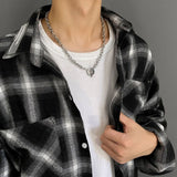 Daiiibabyyy Trendy Hip Hop Personality Lightning hexagon Pendant Stainless Steel Necklace Men Chokers Streetwear Accessories Does Not Fade