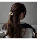 Daiiibabyyy New Fashion Ponytail Hairpins Women Girl Retro Geometric Small Hair Clip Ponytail Fixed Buckle Simple Headdress Hair Accessories