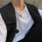 Daiiibabyyy Trendy Hip Hop Personality Lightning hexagon Pendant Stainless Steel Necklace Men Chokers Streetwear Accessories Does Not Fade