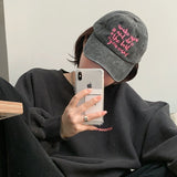 Daiiibabyyy Washed Cotton Baseball Cap For Men Women Fashion Letter Embroidery Baseball Hat Casual Hip Hop Caps Vintage Snapback Bone