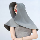 Daiiibabyyy Summer Big Face-covering Sun Hat for Women's Protection Sunshade Bucket Hat Cycling Neck Guard Shawl Ladies Fisherman Hats