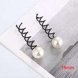 Daiiibabyyy 2pcs Women Simulated Pearl Hairpins Spiral Spin Clip Metal Barrette Wedding Bridal Tiara Hair Accessories Hairstyle Design Tools