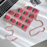 Daiiibabyyy Classic Colorful Daisy Flower Strawberry Knitted Headband for Women Summer Triangle Bandana Turban Hair Accessories Gifts daiiibabyyy
