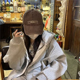 Daiiibabyyy Washed Cotton Baseball Cap For Men Women Fashion Letter Embroidery Baseball Hat Casual Hip Hop Caps Vintage Snapback Bone