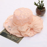 Europe and American New Foldable Women Caps Soft Lace Bow Bucket Hats Summer Outdoor Sun Protection Sun Hat Gorros daiiibabyyy