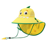 Daiiibabyyy Kids Children Summer UPF 50+ UV Protection Outdoor Beach Sun Hat Boy Girl Swim Cover Flap Cap Adjustable Neck Cover Cartoon Hats