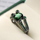Daiiibabyyy Rings For Men Valentine Day Gift Fashion Jewelry Accessories Emerald Zircon Copper Black Gold Cheap Items Geometry