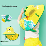 Daiiibabyyy Kids Children Summer UPF 50+ UV Protection Outdoor Beach Sun Hat Boy Girl Swim Cover Flap Cap Adjustable Neck Cover Cartoon Hats