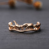 Daiiibabyyy New In Copper Aesthetic Creative Animal Circus Contracted Temperament Light Much Wind Rings For Women Free Shipping Offers