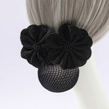 Daiiibabyyy Flower Hairgrips Crochet Bun Net Snood Hair Clips Tulle Flower Hair Net Hair Bun Office Professional Lady Barrette New Headdress