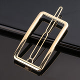 Daiiibabyyy New Women Metal Geometric Hair Clip Round Triangle Moon Barrettes Hairclip Bangs Hair Claws for Lady Girl Hair Accessories Gifts