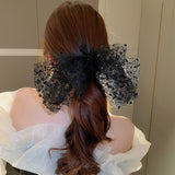 Daiiibabyyy Sparkling Bead Slice Bowknot Spring Clip Versatile Yam Hair Pins and Clips New in Ornaments for Women's Hair Party Gift