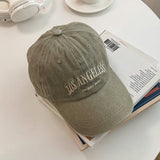 Daiiibabyyy Washed Cotton Baseball Cap For Men Women Fashion Letter Embroidery Baseball Hat Casual Hip Hop Caps Vintage Snapback Bone