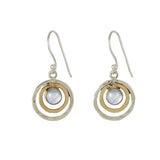 Daiiibabyyy Delicate Bohemian Dangle Round Moonstone Natural Stone Earrings for Women Girl Metal Drop Earrings Fashion Boho Jewelry Gift