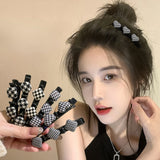 Daiiibabyyy Double Layer Bangs Hair Clip Black Headwear Women Girl Cute Barrettes Hairgrip Styling Braided Fashion Hairpins Hair Accessories