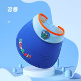 Daiiibabyyy Baby Roll-up Straw Visor Hat Sun Hat, Kid Toddler Wide Brim Cute Bunny Ponytail Summer Beach Sun Hat Adjustable For 1-12 Years