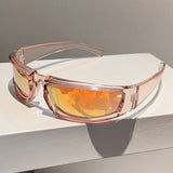 Daiiibabyyy New in Y2k Punk Sunglasses Men Women Trendy Fashion Outdoor Mirror Shades Eyewear Popular Ins Cycling Goggle Sun Glasses