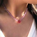 Daiiibabyyy Fashion evil eye Pendant Choker Necklace for Women Crystal Wedding Statement Jewelry Wholesale Gifts New zircon pendant for spri