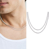 Daiiibabyyy Cuban Rope Stack Necklace Set, Stainless Steel Alone and Stacked Necklace Choker for Men Women Unisex Jewelry