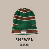 Daiiibabyyy Winter Men Warm Striped Knitted Beanie Hip Hop Cycling Cotton Knit Hat Women Acrylic Ski Cap Skullcap Skullies Gorras