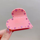 Daiiibabyyy High-Grade Acetate Heart Rhinestones Hair Claws For Women Sweet Love Hair Decorate Hairpins Claw Clips Fashion Hair Accessories