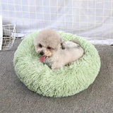Super Soft Pet Dog Beds House Kennel Sofa Round Cat Winter Warm Sleeping Bag Long Plush Puppy Cushion Mat For Labradors daiiibabyyy
